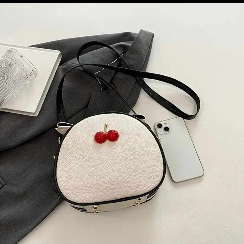 New Cherry Accent Black Crossbody Bag Trendy & Fashion - Picture 5 of 7